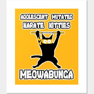 Adolescent Mutated Karate Kitties Orange Posters and Art